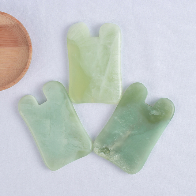 N-Shaped Xiuyan Jade Gua Sha Scraping Massage Tool, Natural Jade Guasha Board for SPA Acupuncture Treatment, Reducing Neck and Muscle Pain