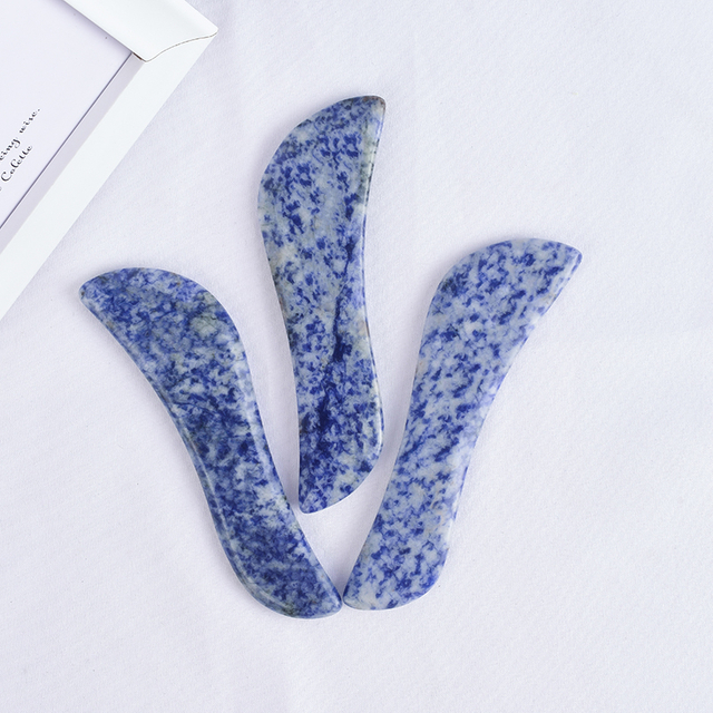 S-Shaped Rose Quartz Gua Sha Scraping Massage Tools, Natural Rose Quartz Guasha Board for SPA Acupuncture Therapy Trigger Point Treatment