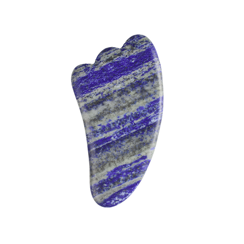 Horn Shaped Lapis Lazuli Stone Gua Sha Massage Tool Natural Scraping board Body Scraper Crystal Scratching