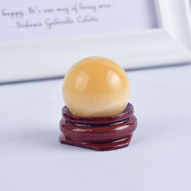 Natural Yellow Jade Stone Crystal Ball Sphere 