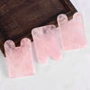 N-Shaped Rose Quartz Gua Sha Scraping Massage Tool, Natural Rose Quartz Guasha Board for SPA Acupuncture Treatment, Reducing Neck and Muscle Pain