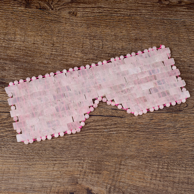 100% Natural Rose Quartz Eye Mask Cooling Jade Sleep Eye Mask 