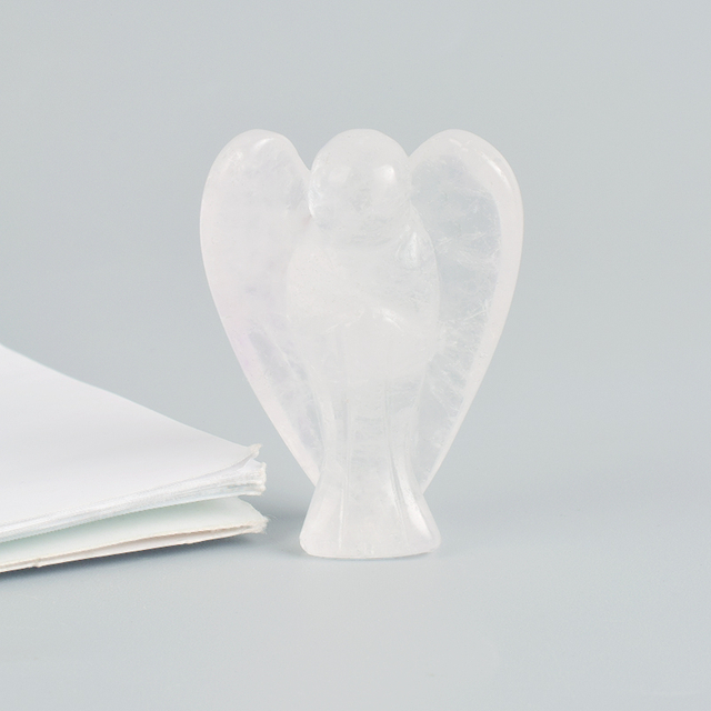 1.5 Inch Rock Quartz Small Carved Crystal Angel Figurine