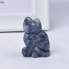  Hand Carved Natural Blue Aventurine Crystal Small Cat Figurines Gemstone Craft