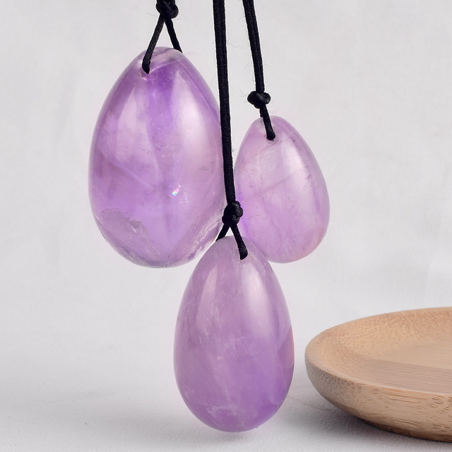 Light Amethyst Jade Yoni Eggs Amethyst Massage Jade Eggs for Women to Strengthen Pelvic Floor Muscles