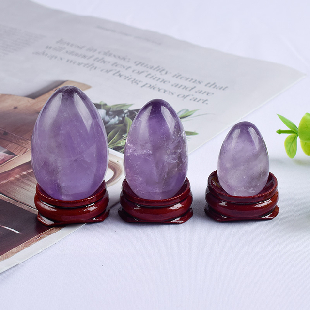 Undrilled Amethyst Yoni Eggs Massage Jade egg to Train Pelvic Muscles Kegel Exercise