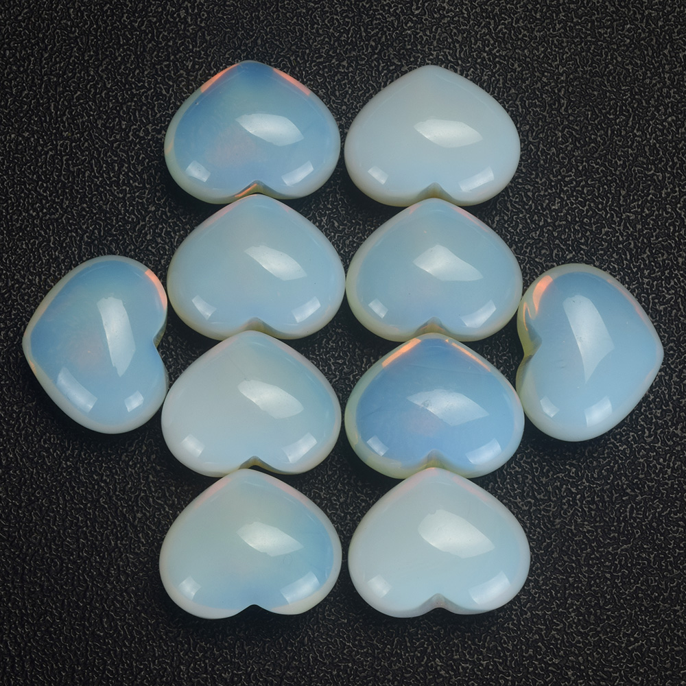 20mm 30mm 35mm Opalite Heart Shape Gemstone Beads Natural Opalite Crystal Hearts 