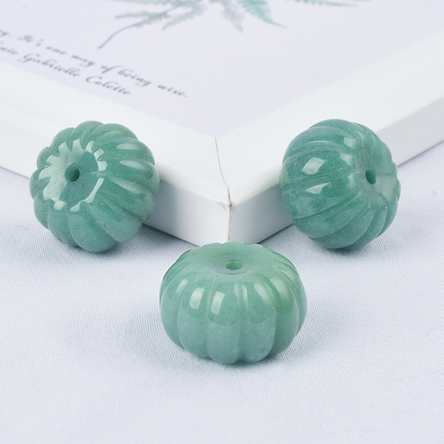 Natural Carved Green Aventurine Pumpkin Crystal Gemstone Pumpkin Carving