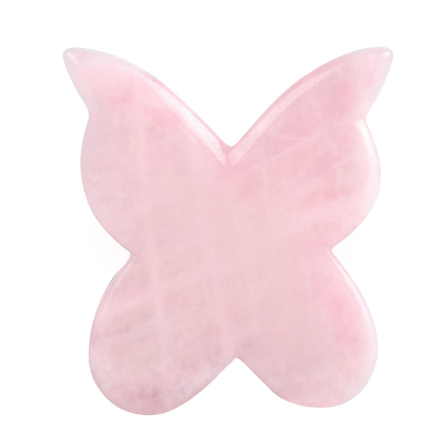 Butterfly Shape Gua Sha Facial Massage Tool Natural Rose Quartz Scraping board Body Scraper Crystal Scratching