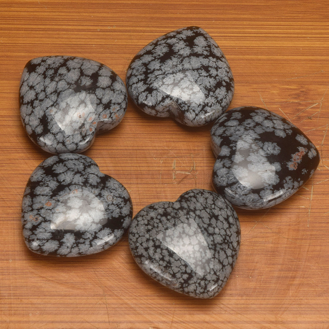 20mm 30mm 35mm snowflake Jasper Heart Shape Gemstone Beads Natural Crystal Hearts 