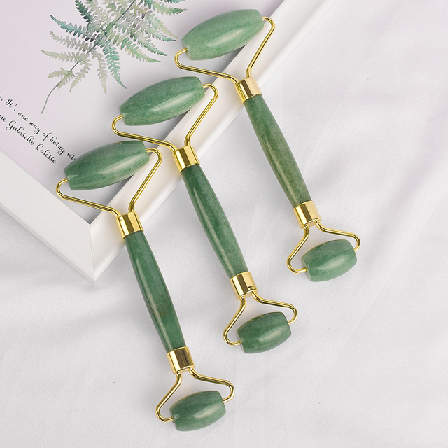 Green Aventurine Jade Roller for Face - Green Aventurine Face Roller, Real 100% Jade Face Massager for Wrinkles, Anti Aging Facial Massage