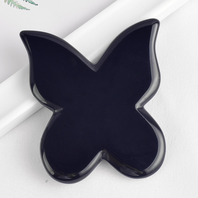 Butterfly Shap Black Obsidian Gua Sha Facial Massage Tool Natural Black Obsidian Scraping board Body Scraper Crystal Scratching