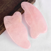 Ear-Shaped Rose Quartz Gua Sha Scraping Gua Sha Board for SPA Acupuncture Treatment, Reducing Neck and Muscle Pain
