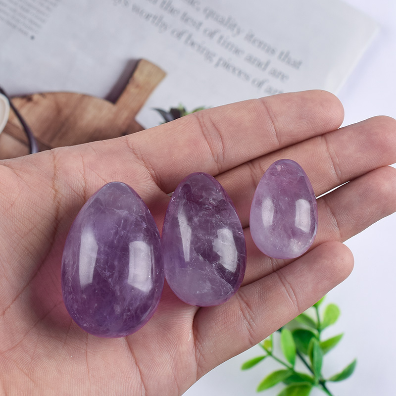 Undrilled Amethyst Yoni Eggs Massage Jade egg to Train Pelvic Muscles Kegel Exercise
