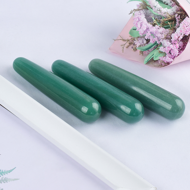 Natural Green Aventurine Massage Wand for Acupuncture Therapy Stick 