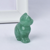  Hand Carved Natural Green Aventurine Crystal Small Cat Figurines Gemstone Craft