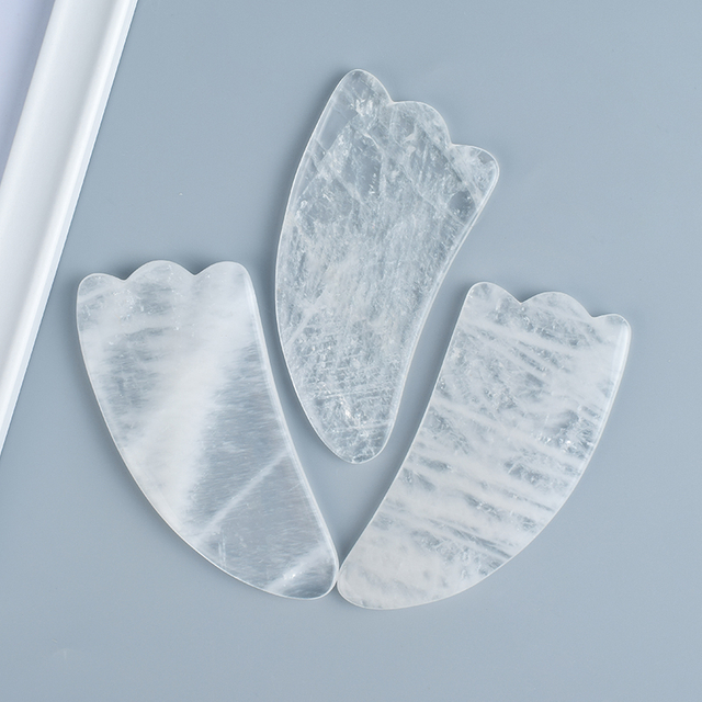 Horn Shaped Rock Quartz Gua Sha Massage Tool Natural Scraping board Body Scraper Crystal Scratching