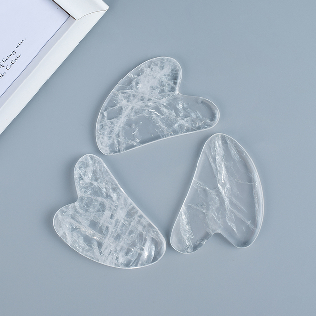  Gua Sha Facial Massage Tool Natural Rock Quartz Scraping board Body Scraper Crystal Scratching 