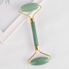 Double-end 2 into1 Green Aventurine face Roller Natural Green Aventurine Stone Spike Massager Tool for Anti Aging, Reduce Wrinkles, Improve Lymphatic Drainage