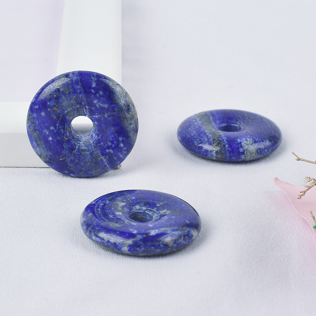 Natural Lapis Lazuli Gemstone Donut Carved Crystal Gemstone Donut 