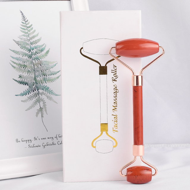 Red Jasper Roller for Face - Red Jasper Roller Real 100% Jade - Face Massager for Wrinkles, Anti Aging Facial Massager