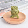 1.5 inch Hand Carved Natural Green Jade Stone Mini owl figurines Figurines 