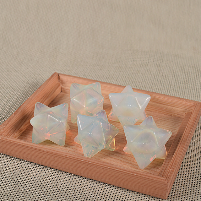 Natural Gemstone Rock Quartz Crystal Merkaba Star Stone