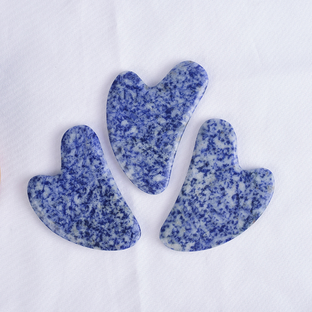  Gua Sha Facial Massage Tool Natural Blue Spot Jasper Scraping board Body Scraper Crystal Scratching 