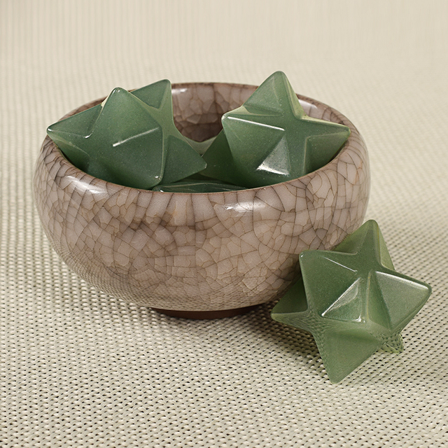 Natural Gemstone Green Aventurine Merkaba Star Stone