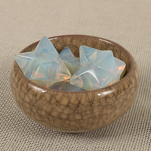 Natural Gemstone Rock Quartz Crystal Merkaba Star Stone