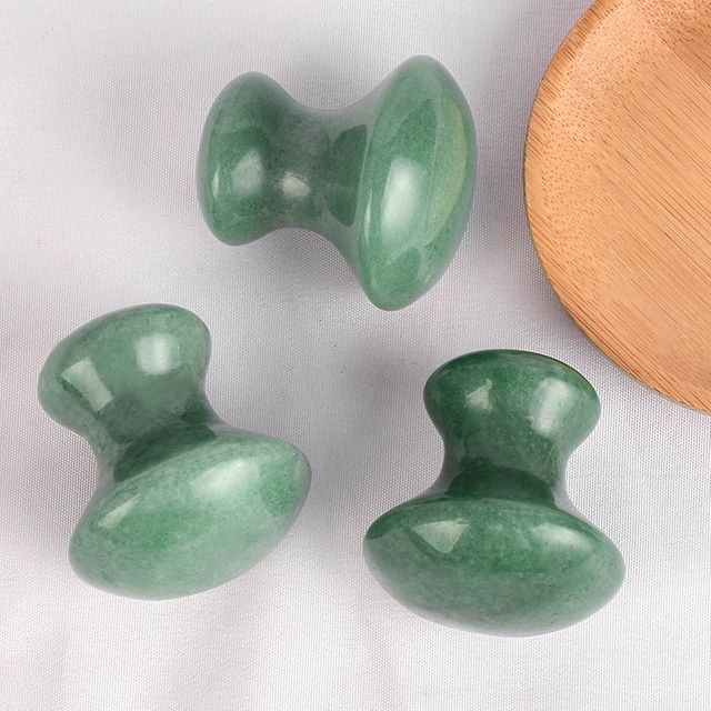 Mushroom-Shaped Green Aventurine Stone Crystal Guasha Scraping Stone for Spa Relaxing Meditation Massage