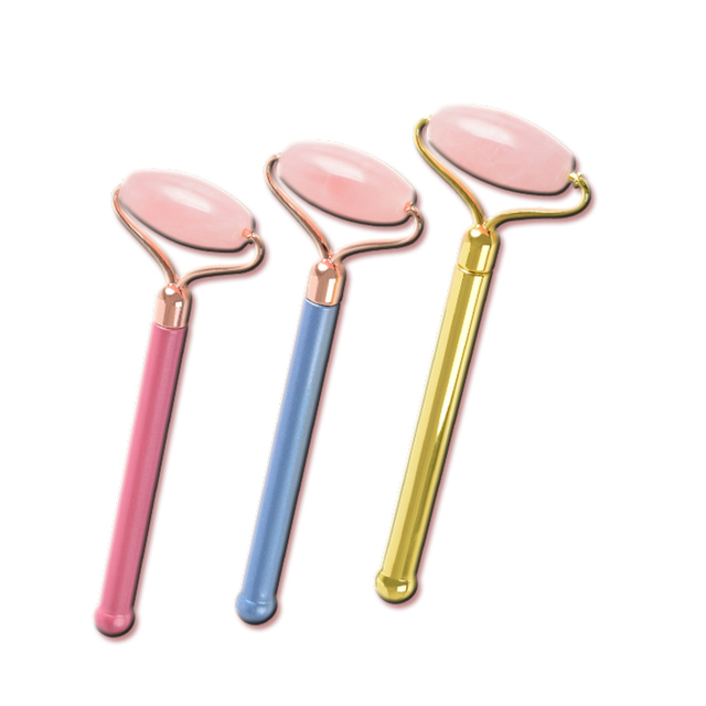 Single-end Rose Quartz Roller and Skin Gym Face Facial Roller for Face Massager Tool 
