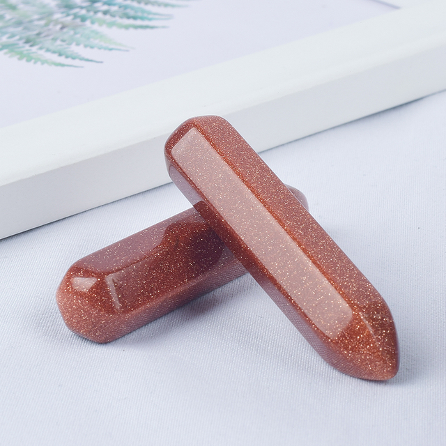 Natural Gold Sandstone Points Hexagonal Wand 