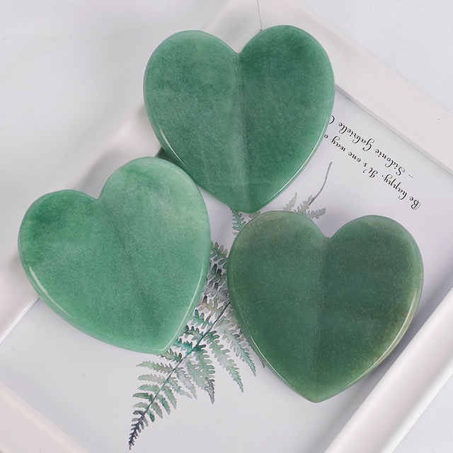 Heart-Shaped Natural Green Aventurine Gua Sha Facial Massage Natural Scraping board Body Scraper Crystal Scratching