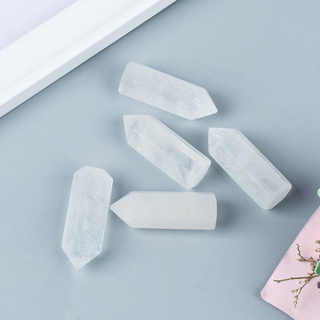 Natural Rock Quartz Crystal Points Hexagonal Wand 