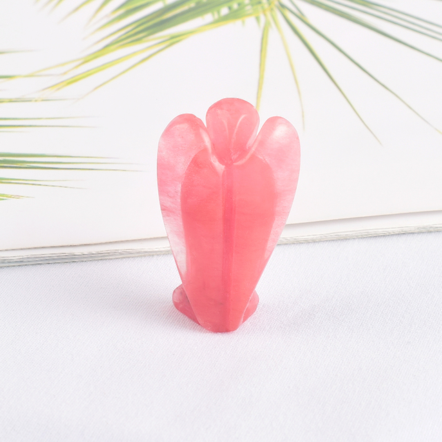 1.5 Inch Synthetic Red Obsidian Stone Small Carved Crystal Angel Figurine