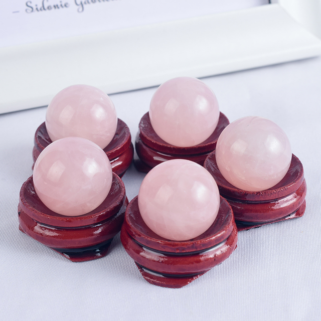 Natural Rose Quartz Stone Crystal Ball Sphere 