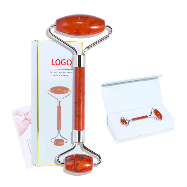High Quality Red Jasper Jade Roller Wholesale Natural Jade Face Roller Factory Direct fo Sale