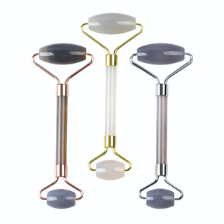 Natural Grey Agate Doubled Ended Jade Roller Best Face Roller for Wrinkle Remove