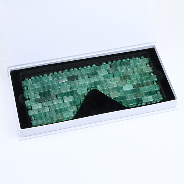 Natural Green Aventurine Eye Mask High Quality Green Crystal Sleep Anti Aging Eye Mask for Facial Beauty