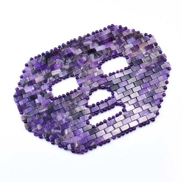 100% Natural Amethyst Jade Face Mask High Quality Relax Purple Cystal Facial Masks Face Beauty Blinder