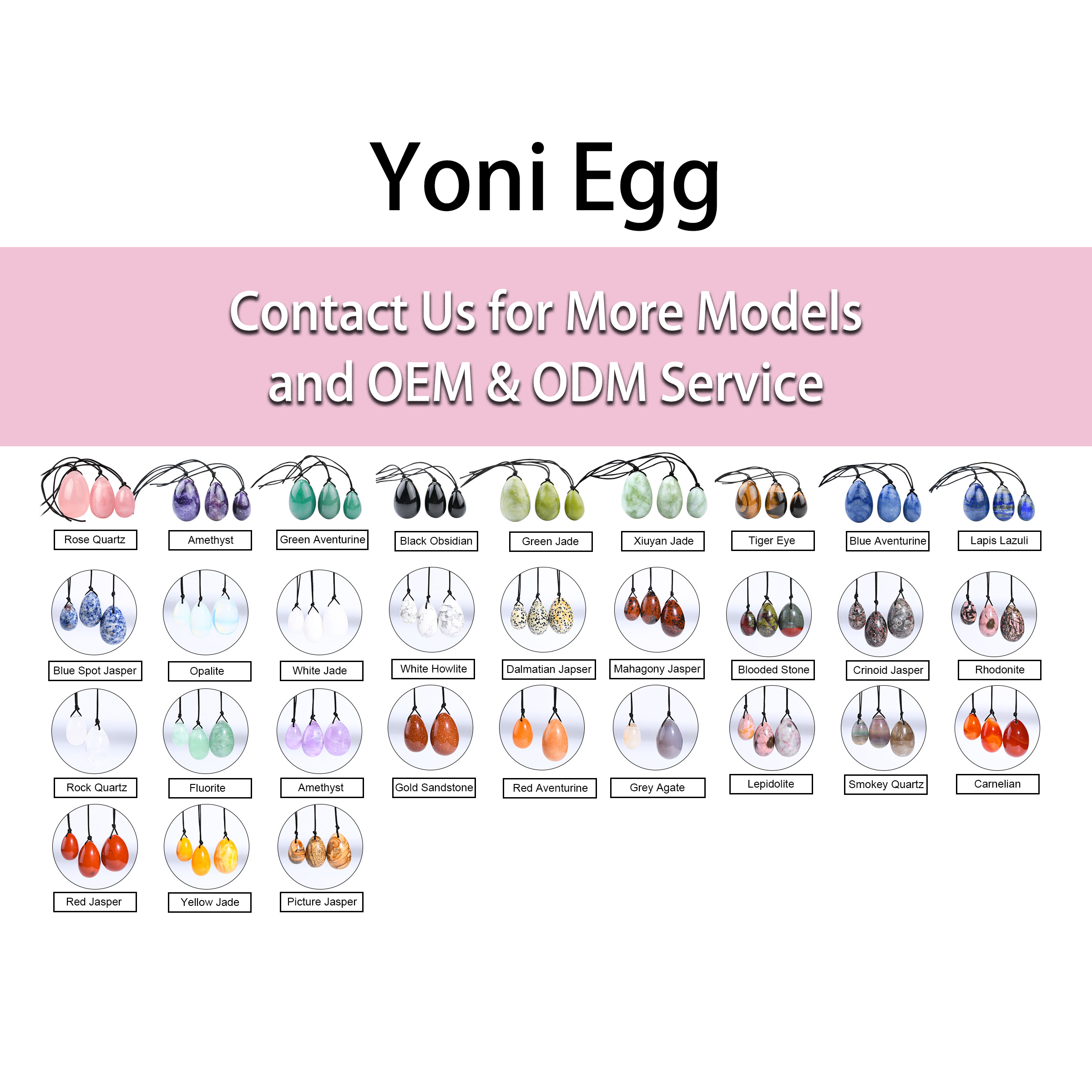 Unakite Jade Yoni Eggs Massage Kegel Eggs 3PCS Natural Unakite Beads Chakra Healing Yoga Exercise Jade Eggs To Train Pelvic Muscles