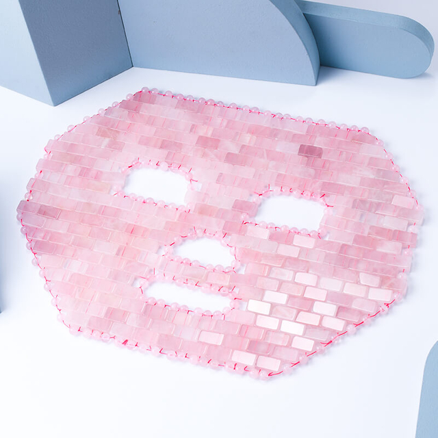 Natural Rose Quartz Face Jade Mask Cold Therapy Beauty Tool