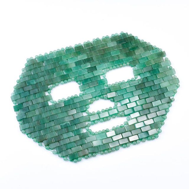 HIgh Quality Green Aventurine Face Mask Green Quartz Beauty Jade Face Mask Ctystal Facial Relax Veil for Anti Aging