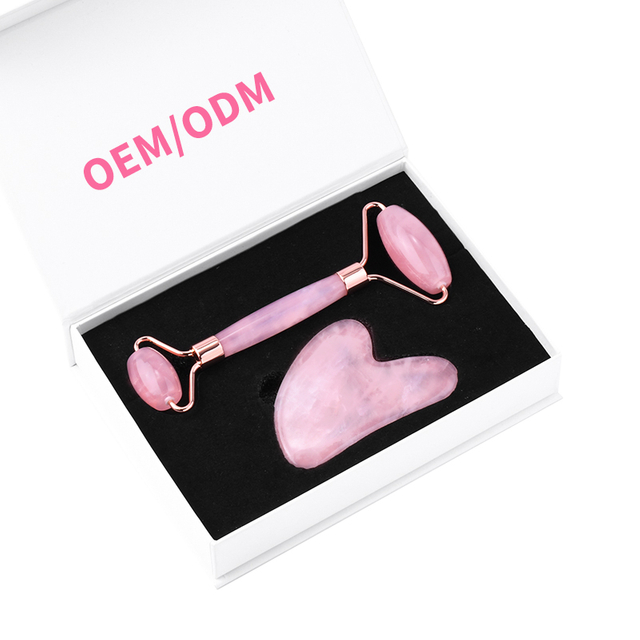 Best Wholesale Rose Quartz Jade Roller Gua Sha Set Face Roller And Guasha Stone